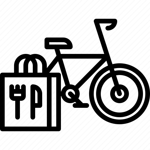Bag, bicycle, delivery, eat, food, restaurant icon - Download on Iconfinder