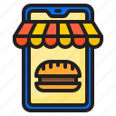 delivery, food, mobilephone, shop, store