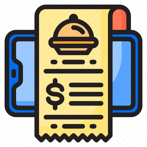 Bill, delivery, food, mobilephone, receipt icon - Download on Iconfinder