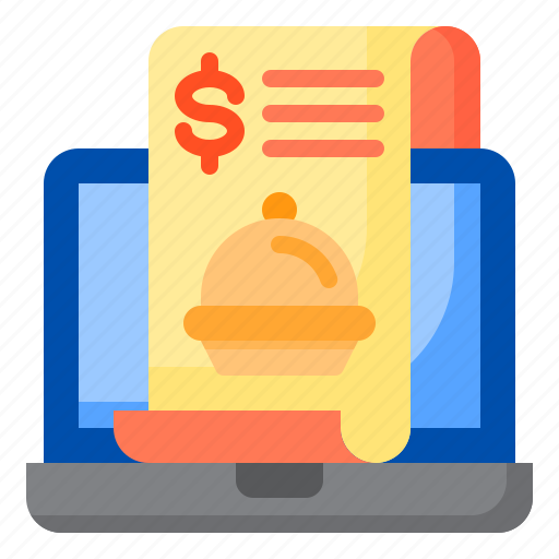 Bill, delivery, food, laptop, receipt icon - Download on Iconfinder