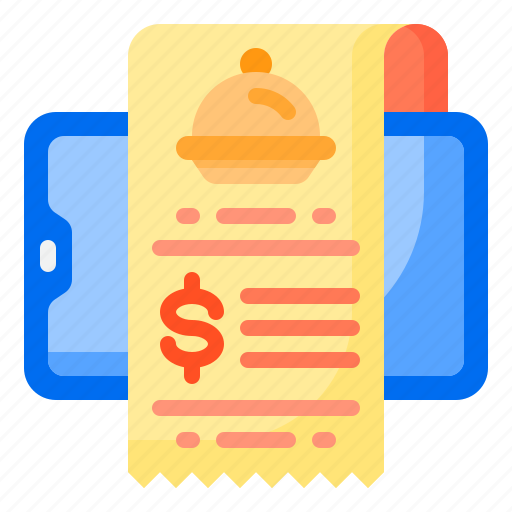 Bill, delivery, food, mobilephone, receipt icon - Download on Iconfinder