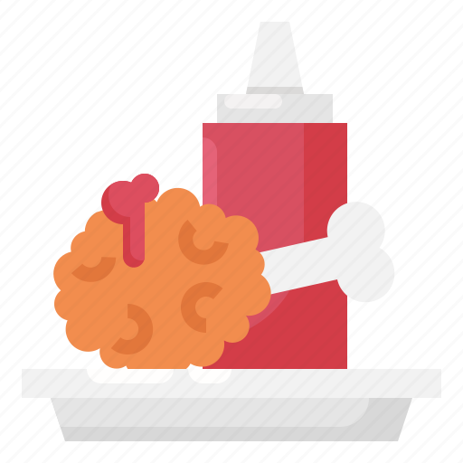 Fried, chicken, food, ketchup, fast icon - Download on Iconfinder