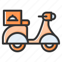 motorbike, motorcycle, scooter, vespa, delivery, transport, package