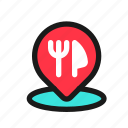 restaurant, location, pin, food, map, navigation, destination 