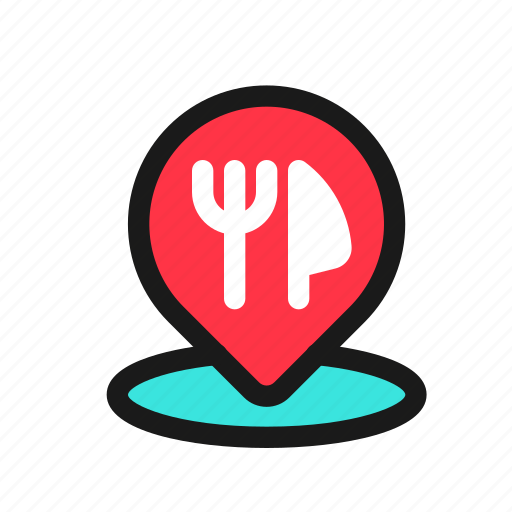 Restaurant, location, pin, food, map, navigation, destination icon - Download on Iconfinder