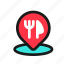 restaurant, location, pin, food, map, navigation, destination 
