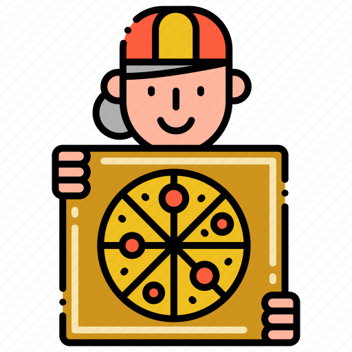 Delivery, food, pizza, woman icon - Download on Iconfinder