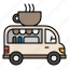 coffee, food, truck, beverage, drink, delivery 