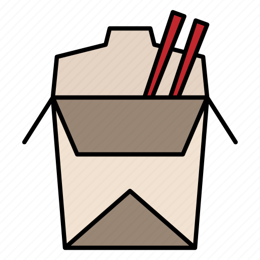 Takeaway, box, chinese, asian, chopsticks, delivery icon - Download on Iconfinder
