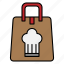 takeaway, food, bag, package, chef, delivery 