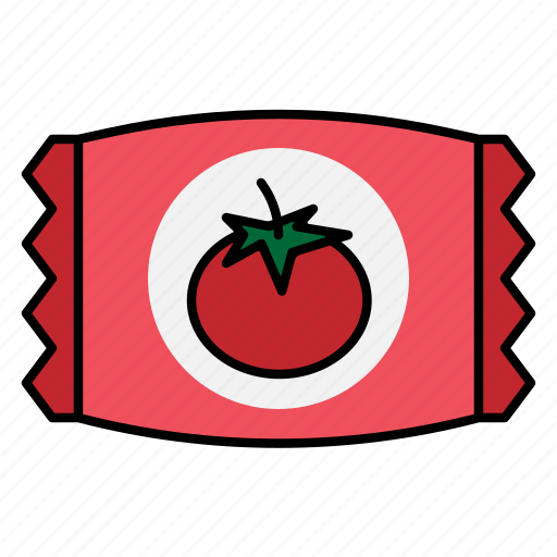 Tomato, ketchup, sauce, package, packet icon - Download on Iconfinder