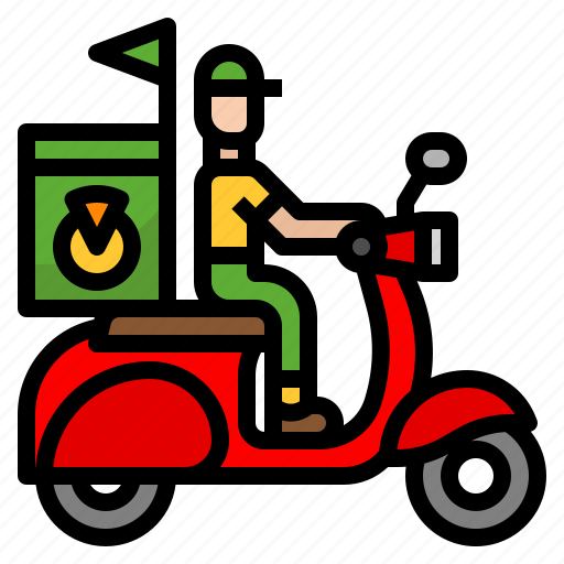 Delivery, food, man, motorcycle icon - Download on Iconfinder