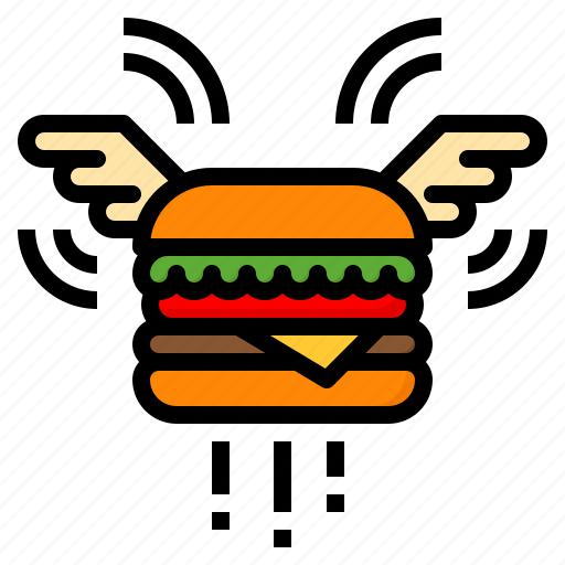 Delivery, fast, flying, food, hamburger icon - Download on Iconfinder