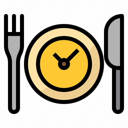 Clock, cutlery, delivery, time, waiting icon - Download on Iconfinder