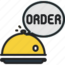 order, tray, cloche, food, delivery, restaurant, service