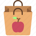 apple, shopping, bag, diet, takeout, takeaway