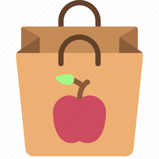 Apple, shopping, bag, diet, takeout, takeaway icon - Download on Iconfinder