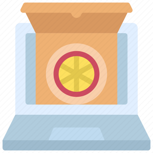 Laptop, pizza, takeaway, diet, takeout icon - Download on Iconfinder