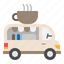 coffee, food, truck, beverage, drink, delivery
