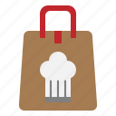 takeaway, food, bag, package, chef, delivery