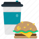 fast, food, hamburger, coffee, drink, beverage, cup, delivery