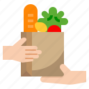 bag, delivery, food, ingredient, shopping