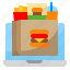 bag, delivery, fast, food, laptop 