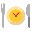 clock, cutlery, delivery, time, waiting 