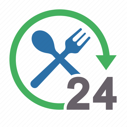 Delivery, food, hour, hours, service, open, 24hour icon - Download on Iconfinder