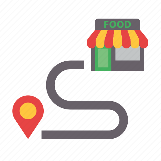 Delivery, food, location, map, pin, restaurant, takeaway icon - Download on Iconfinder