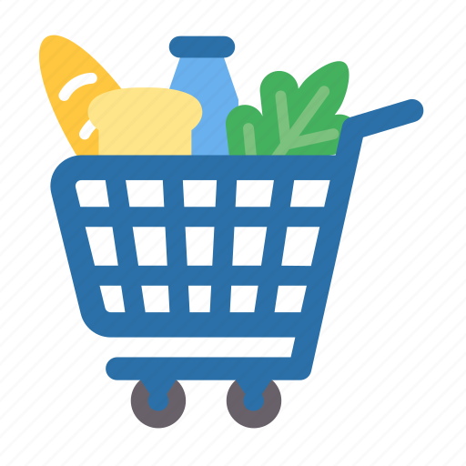 Food, delivery, ecommerce, shopping, cart, trolley, foodstuff icon - Download on Iconfinder