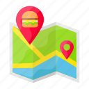 food, location, map, navigation, reatuarant, delivery, burger