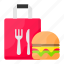 food bag, burger, fast food, delivery, junk food, paper bag, paper sack 
