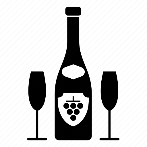 Beverage, drink, bottle, champagne, glass icon - Download on Iconfinder