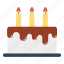 birthday, cake, candles, sweet 