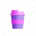 cup, coffee cup, purple, takeaway, coffee, drink, hot, glass 