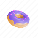 donut, food, sweet, dessert, cream, purple