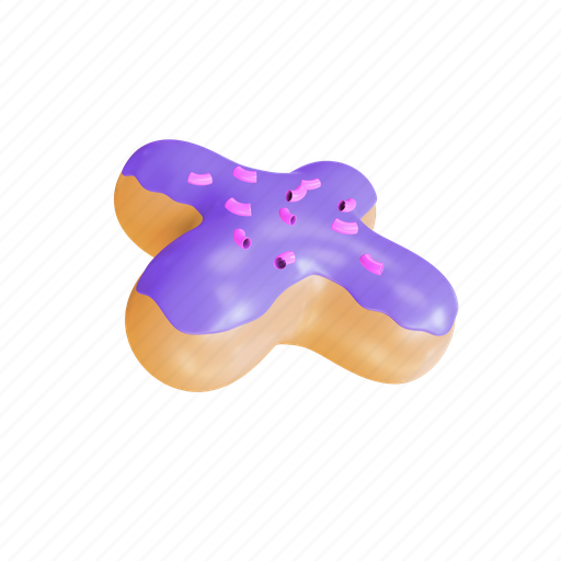 Cross, donut, food, cream, sweet, dessert 3D illustration - Download on Iconfinder