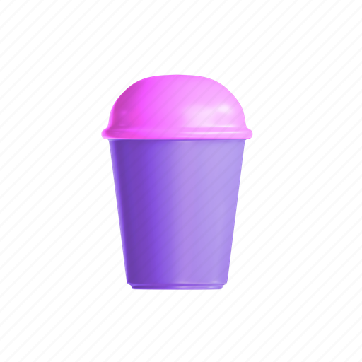 Glass, drink, purple, cup, plastic 3D illustration - Download on Iconfinder
