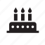 birthday, cake, candles, eat, food, pie 