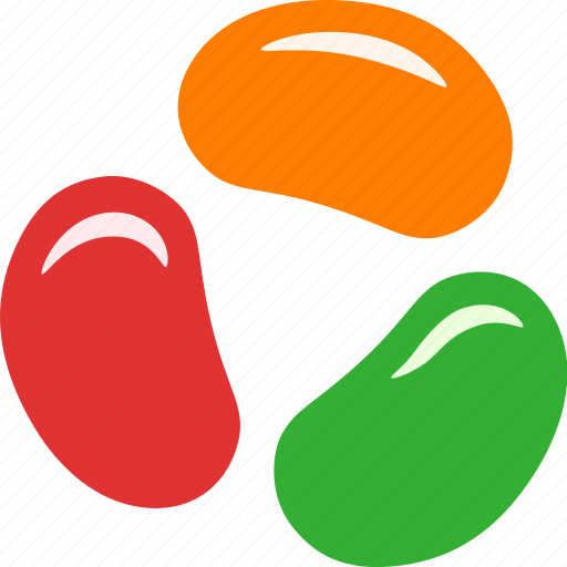 Jellybeans, three, colorful, red orange green, jellybean, jelly, bean icon - Download on Iconfinder