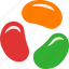 jellybeans, three, colorful, red orange green, jellybean, jelly, bean, beans, candy 
