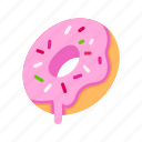 sprinkled doughnut, donut, desserts, sweet, bakery, pastry, frosting, sweet snack