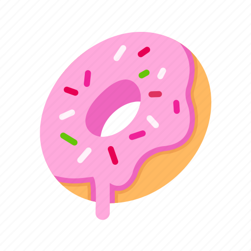 Sprinkled doughnut, donut, desserts, sweet, bakery, pastry, frosting icon - Download on Iconfinder