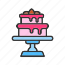 cake, two layered cake, birthday, desserts, party cake, wedding cake, bakery, candles