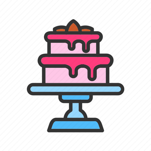 Cake, two layered cake, birthday, desserts, party cake, wedding cake, bakery icon - Download on Iconfinder