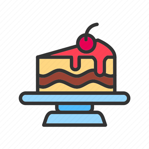 Chocolate cake piece, cake, birthday, desserts, party cake, bakery, slice cake icon - Download on Iconfinder