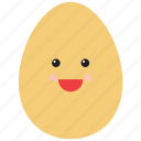 egg, emoji, emoticon, face, food, happy, smiley