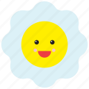 emoji, emoticon, face, food, fried egg, happy, smiley