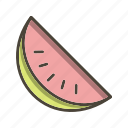 fruit, watermelon, slice